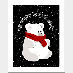 Polar bear winter body Posters and Art